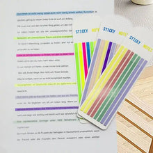 Load image into Gallery viewer, Transparent Strip Color Fluorescent Waterproof Sticky Note Long Strip Index Sticker