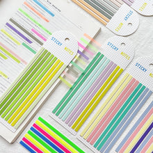 Load image into Gallery viewer, Transparent Strip Color Fluorescent Waterproof Sticky Note Long Strip Index Sticker