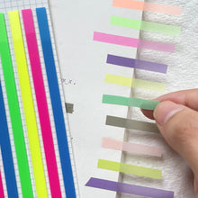 Load image into Gallery viewer, Transparent Strip Color Fluorescent Waterproof Sticky Note Long Strip Index Sticker