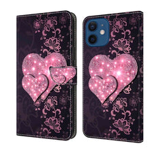 Load image into Gallery viewer, Crystal 3D Shockproof Protective Leather Phone Case, For iPhone 12 mini / 13 mini, For iPhone 12 / 12 Pro