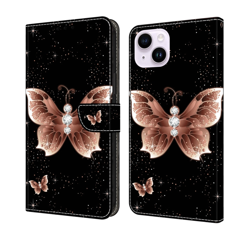 Crystal 3D Shockproof Protective Leather Phone Case, For iPhone 15 Plus, For iPhone 14 Pro