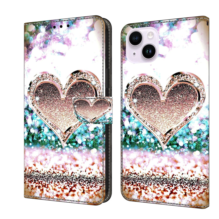 Crystal 3D Shockproof Protective Leather Phone Case, For iPhone 15 Plus, For iPhone 14 Pro