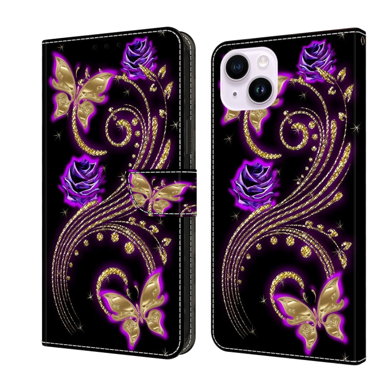 Crystal 3D Shockproof Protective Leather Phone Case, For iPhone 15 Plus, For iPhone 14 Pro