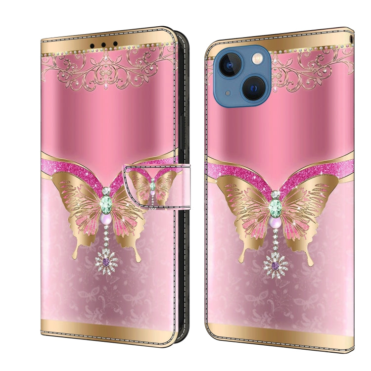 Crystal 3D Shockproof Protective Leather Phone Case, For iPhone 15, For iPhone 14 Pro Max