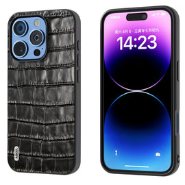 ABEEL Crocodile Texture Genuine Leather Phone Case, For iPhone 16 Pro Max, For iPhone 16 Pro, For iPhone 16 Plus, For iPhone 16, For iPhone 15 Pro Max, For iPhone 15 Pro, For iPhone 15 Plus, For iPhone 15, For iPhone 14 Plus, For iPhone 14             ...
