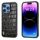 ABEEL Crocodile Texture Genuine Leather Phone Case, For iPhone 16 Pro Max, For iPhone 16 Pro, For iPhone 16 Plus, For iPhone 16, For iPhone 15 Pro Max, For iPhone 15 Pro, For iPhone 15 Plus, For iPhone 15, For iPhone 14 Plus, For iPhone 14             ...