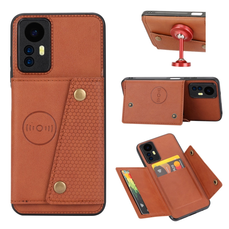 Double Buckle Card Slots Magnetic Phone Case, For Xiaomi Redmi Note 12 Turbo/Poco F5, For Xiaomi Redmi Note 12S 4G, For Xiaomi Redmi K40S / Poco F4