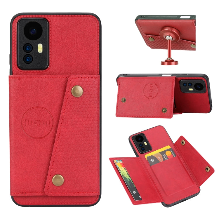 Double Buckle Card Slots Magnetic Phone Case, For Xiaomi Redmi Note 12 Turbo/Poco F5, For Xiaomi Redmi Note 12S 4G, For Xiaomi Redmi K40S / Poco F4