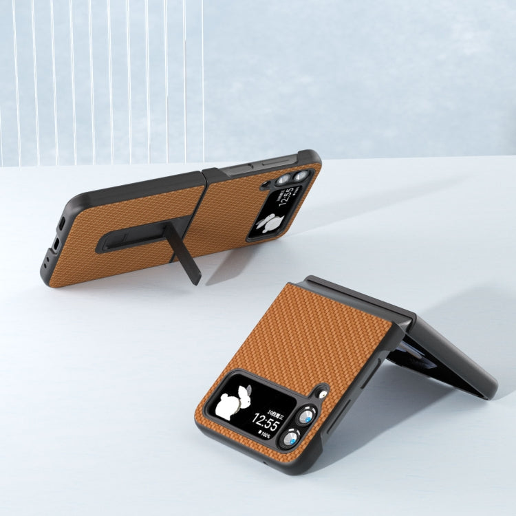 Carbon Fiber Texture Protective Phone Case with Holder