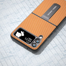 Load image into Gallery viewer, Carbon Fiber Texture Protective Phone Case with Holder