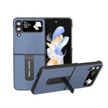 Load image into Gallery viewer, Carbon Fiber Texture Protective Phone Case with Holder
