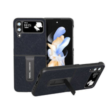 Load image into Gallery viewer, Cross Texture Genuine Leather Phone Case with Holder