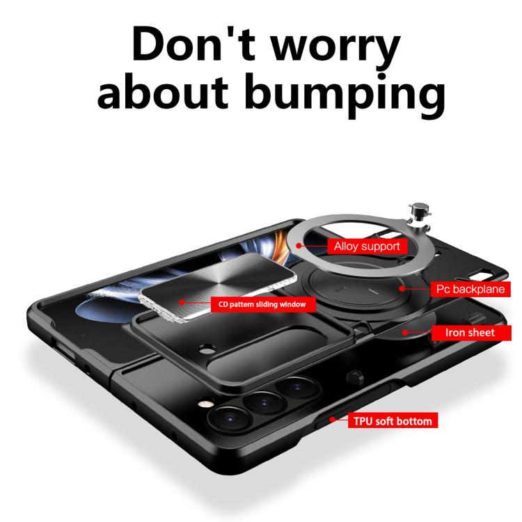 CD Texture Sliding Camshield Magnetic Holder Phone Case