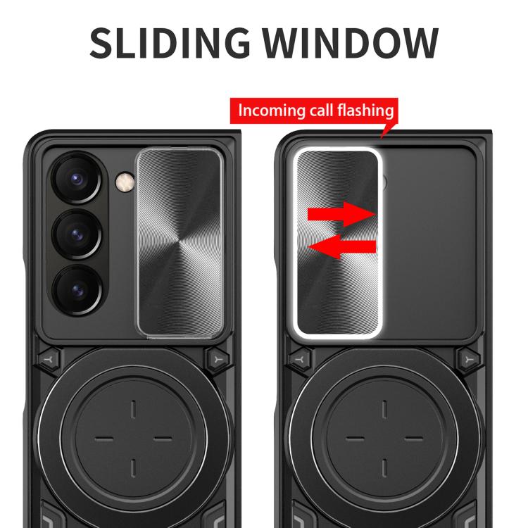 CD Texture Sliding Camshield Magnetic Holder Phone Case
