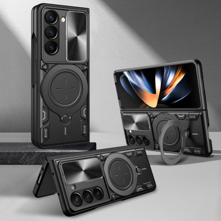 CD Texture Sliding Camshield Magnetic Holder Phone Case