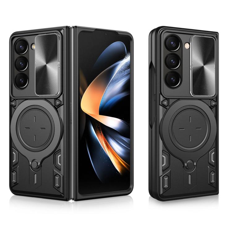 CD Texture Sliding Camshield Magnetic Holder Phone Case