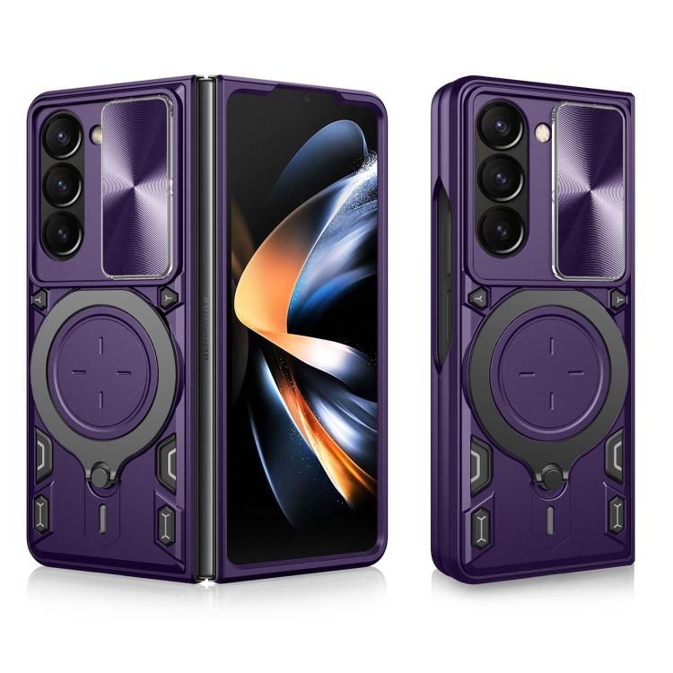 CD Texture Sliding Camshield Magnetic Holder Phone Case