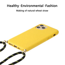 Load image into Gallery viewer, Wheat Straw Material + TPU Phone Case with Lanyard, For iPhone 15 Pro Max, For iPhone 15 Pro, For iPhone 15 Plus, For iPhone 15