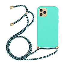 Load image into Gallery viewer, Wheat Straw Material + TPU Phone Case with Lanyard, For iPhone 15 Pro Max, For iPhone 15 Pro, For iPhone 15 Plus, For iPhone 15