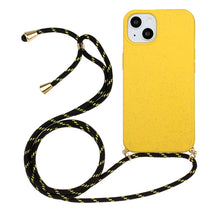 Load image into Gallery viewer, Wheat Straw Material + TPU Phone Case with Lanyard, For iPhone 15 Pro Max, For iPhone 15 Pro, For iPhone 15 Plus, For iPhone 15