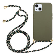 Load image into Gallery viewer, Wheat Straw Material + TPU Phone Case with Lanyard, For iPhone 15 Pro Max, For iPhone 15 Pro, For iPhone 15 Plus, For iPhone 15