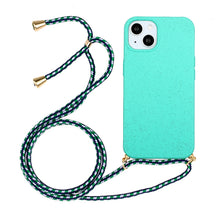 Load image into Gallery viewer, Wheat Straw Material + TPU Phone Case with Lanyard, For iPhone 15 Pro Max, For iPhone 15 Pro, For iPhone 15 Plus, For iPhone 15