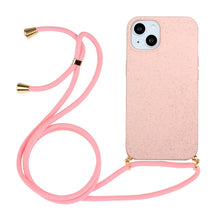 Load image into Gallery viewer, Wheat Straw Material + TPU Phone Case with Lanyard, For iPhone 15 Pro Max, For iPhone 15 Pro, For iPhone 15 Plus, For iPhone 15