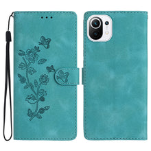 Load image into Gallery viewer, Flower Butterfly Embossing Pattern Leather Phone Case, For Xiaomi Redmi 10, For Xiaomi Mi 11 Lite, For Xiaomi Mi 11 Ultra, For Xiaomi Mi 11 Pro, For Xiaomi Redmi Note 10 5G, For Xiaomi Redmi 9A, For Xiaomi Redmi 9, For Xiaomi Redmi 9C