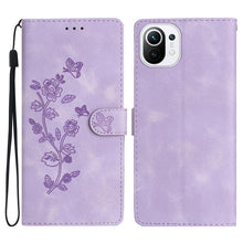 Load image into Gallery viewer, Flower Butterfly Embossing Pattern Leather Phone Case, For Xiaomi Redmi 10, For Xiaomi Mi 11 Lite, For Xiaomi Mi 11 Ultra, For Xiaomi Mi 11 Pro, For Xiaomi Redmi Note 10 5G, For Xiaomi Redmi 9A, For Xiaomi Redmi 9, For Xiaomi Redmi 9C