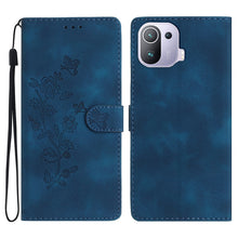 Load image into Gallery viewer, Flower Butterfly Embossing Pattern Leather Phone Case, For Xiaomi Redmi 10, For Xiaomi Mi 11 Lite, For Xiaomi Mi 11 Ultra, For Xiaomi Mi 11 Pro, For Xiaomi Redmi Note 10 5G, For Xiaomi Redmi 9A, For Xiaomi Redmi 9, For Xiaomi Redmi 9C