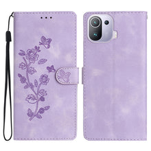 Load image into Gallery viewer, Flower Butterfly Embossing Pattern Leather Phone Case, For Xiaomi Redmi 10, For Xiaomi Mi 11 Lite, For Xiaomi Mi 11 Ultra, For Xiaomi Mi 11 Pro, For Xiaomi Redmi Note 10 5G, For Xiaomi Redmi 9A, For Xiaomi Redmi 9, For Xiaomi Redmi 9C