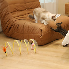 Load image into Gallery viewer, S Type Foldable Cat Tunnel Spring Toy, Mouse, Sisal Ball