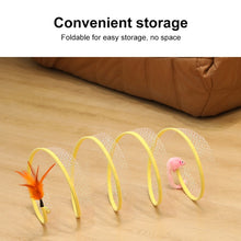 Load image into Gallery viewer, S Type Foldable Cat Tunnel Spring Toy, Mouse, Sisal Ball