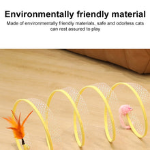Load image into Gallery viewer, S Type Foldable Cat Tunnel Spring Toy, Mouse, Sisal Ball
