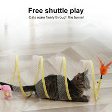 Load image into Gallery viewer, S Type Foldable Cat Tunnel Spring Toy, Mouse, Sisal Ball