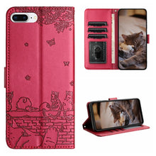 Load image into Gallery viewer, Cat Embossing Pattern Leather Phone Case with Lanyard, For iPhone 11 Pro, For iPhone XS Max, For iPhone X, For iPhone 7 Plus / 8 Plus
