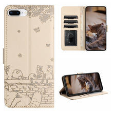 Load image into Gallery viewer, Cat Embossing Pattern Leather Phone Case with Lanyard, For iPhone 11 Pro, For iPhone XS Max, For iPhone X, For iPhone 7 Plus / 8 Plus