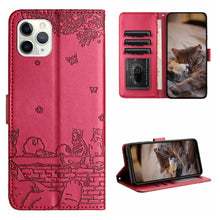 Load image into Gallery viewer, Cat Embossing Pattern Leather Phone Case with Lanyard, For iPhone 11 Pro, For iPhone XS Max, For iPhone X, For iPhone 7 Plus / 8 Plus