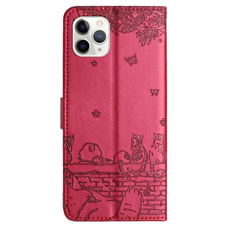 Cat Embossing Pattern Leather Phone Case with Lanyard, For iPhone 11 Pro, For iPhone XS Max, For iPhone X, For iPhone 7 Plus / 8 Plus
