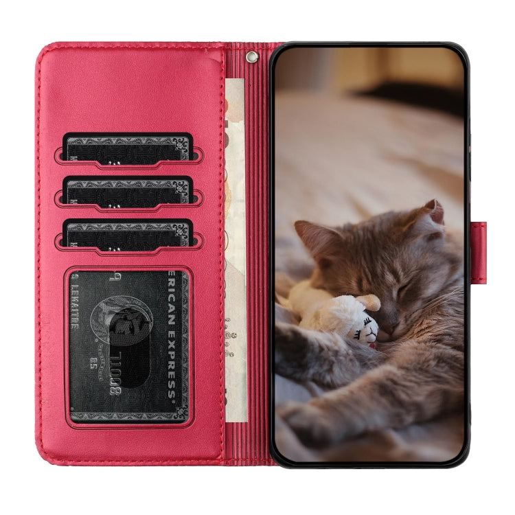 Cat Embossing Pattern Leather Phone Case with Lanyard, For iPhone 11 Pro, For iPhone XS Max, For iPhone X, For iPhone 7 Plus / 8 Plus