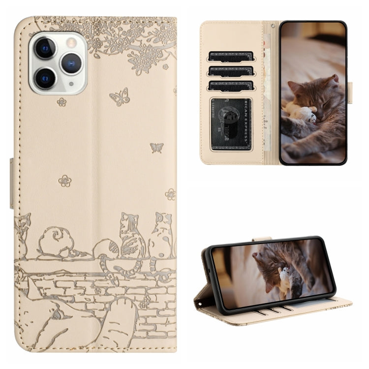 Cat Embossing Pattern Leather Phone Case with Lanyard, For iPhone 11 Pro, For iPhone XS Max, For iPhone X, For iPhone 7 Plus / 8 Plus
