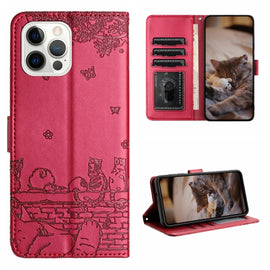 Cat Embossing Pattern Leather Phone Case with Lanyard, For iPhone 13 Pro Max, For iPhone 13 Pro, For iPhone 13, For iPhone 13 mini, For iPhone 12, For iPhone 12 Pro Max, For iPhone 12 mini, For iPhone 11 Pro Max, For iPhone 11