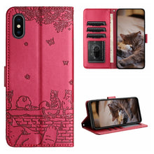Load image into Gallery viewer, Cat Embossing Pattern Leather Phone Case with Lanyard, For iPhone 11 Pro, For iPhone XS Max, For iPhone X, For iPhone 7 Plus / 8 Plus