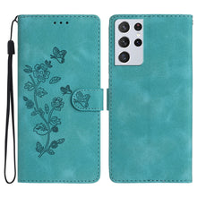 Load image into Gallery viewer, Flower Butterfly Embossing Pattern Leather Phone Case, For Samsung Galaxy A32 4G, For Samsung Galaxy A72 5G, For Samsung Galaxy A52 5G, For Samsung Galaxy A32 5G, For Samsung Galaxy S21 5G, For Samsung Galaxy S21+ 5G, For Samsung Galaxy S21 Ultra 5G   ...