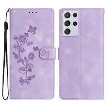 Load image into Gallery viewer, Flower Butterfly Embossing Pattern Leather Phone Case, For Samsung Galaxy A32 4G, For Samsung Galaxy A72 5G, For Samsung Galaxy A52 5G, For Samsung Galaxy A32 5G, For Samsung Galaxy S21 5G, For Samsung Galaxy S21+ 5G, For Samsung Galaxy S21 Ultra 5G   ...