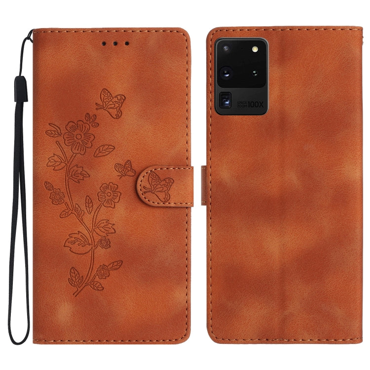 Flower Butterfly Embossing Pattern Leather Phone Case, For Samsung Galaxy A12, For Samsung Galaxy A42 5G, For Samsung Galaxy Note20 Ultra, For Samsung Galaxy Note20, For Samsung Galaxy A21s, For Samsung Galaxy S20 Ultra, For Samsung Galaxy S20         ...