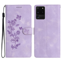 Load image into Gallery viewer, Flower Butterfly Embossing Pattern Leather Phone Case, For Samsung Galaxy A12, For Samsung Galaxy A42 5G, For Samsung Galaxy Note20 Ultra, For Samsung Galaxy Note20, For Samsung Galaxy A21s, For Samsung Galaxy S20 Ultra, For Samsung Galaxy S20         ...