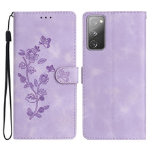 Load image into Gallery viewer, Flower Butterfly Embossing Pattern Leather Phone Case, For Samsung Galaxy S23 5G, For Samsung Galaxy A14 5G, For Samsung Galaxy A04, For Samsung Galaxy A04s, For Samsung Galaxy S20 FE, For Samsung Galaxy M53, For Samsung Galaxy M23                     ...
