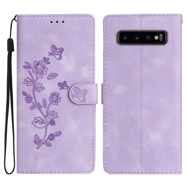 Flower Butterfly Embossing Pattern Leather Phone Case