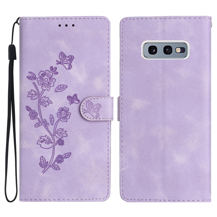 Flower Butterfly Embossing Pattern Leather Phone Case